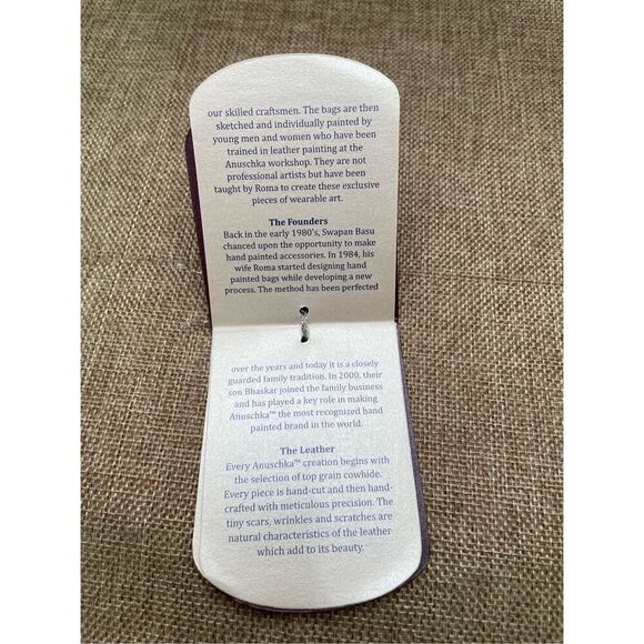 Anuschka Hand painted Leather Zip Bag Cosmetic Bag Clutch Paisley SOU48GJM-U - Picture 8 of 10